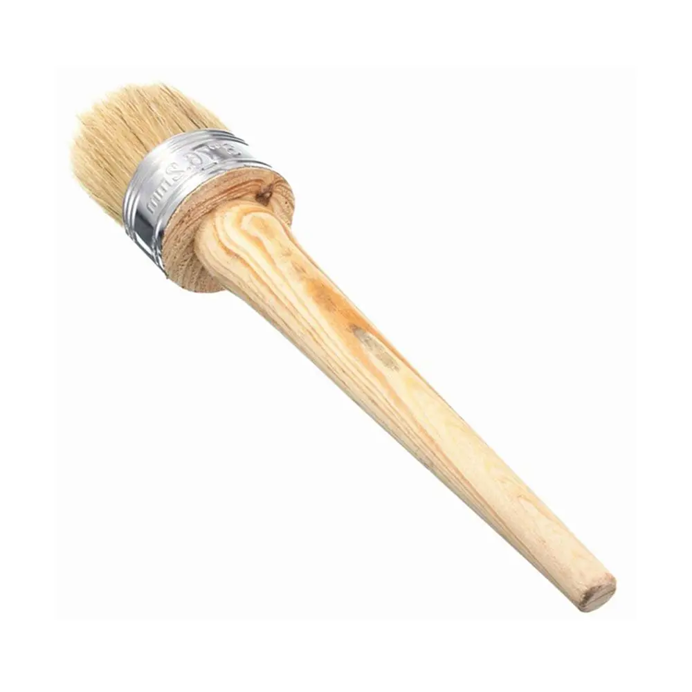 New Home Use Brush Wooden Handle Painting Wax Brushes 185mm Long Round Bristle Chalk Oil Paint DIA 4