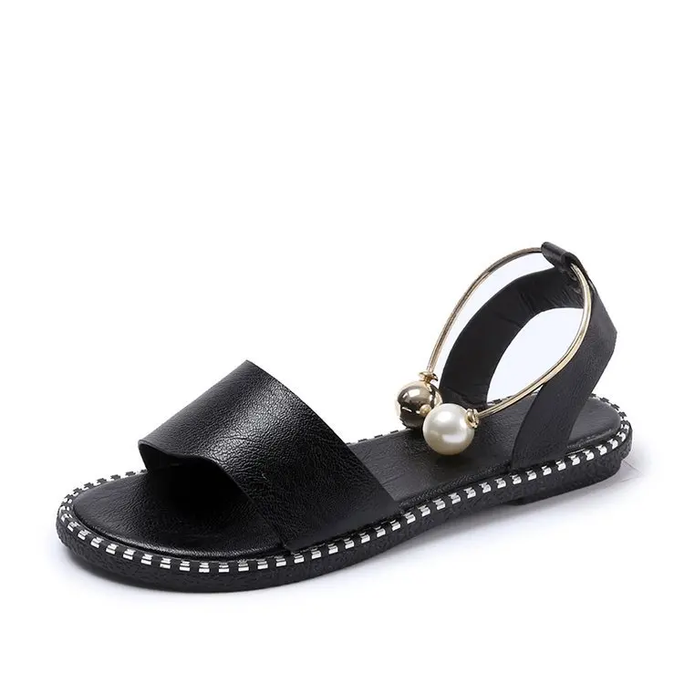 Summer Women Beaded Pearly Sandals Slippers Shoes Ladies Flats Sandals Flip Flop Casual Flat Slingback Shoes