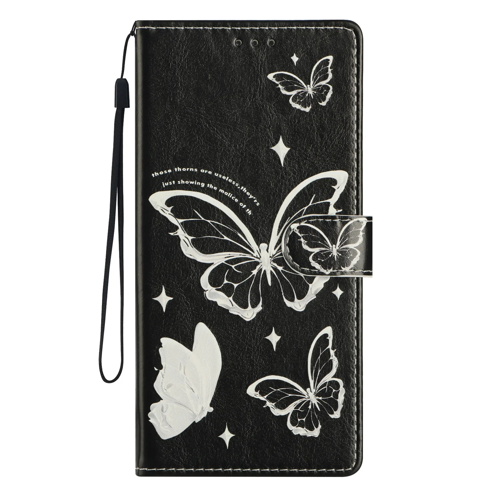 3D Butterfly Flower Leather Flip Phone Case Cover