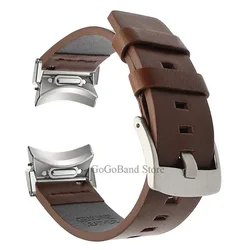 Premium Leather No - Gap Watch Strap with Quick Fit Design - Watch 4 Classic 46mm (Brown silver)