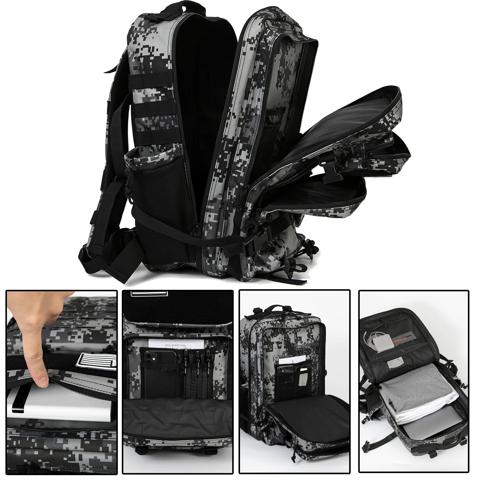 50L Tactical Backpack survival Bag Hunting MOLLE Backpack GYM For Men EDC Outdoor Hiking Rucksack Witch Bottle Holder Best Sellers In Luggage, Bags