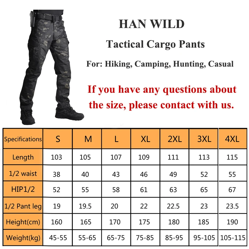 Outdoor Cargo Pants Men's Casual Camouflage FIshing Pants Fashion Streetwear Jogger Tactical Softair Trousers Men Clothing