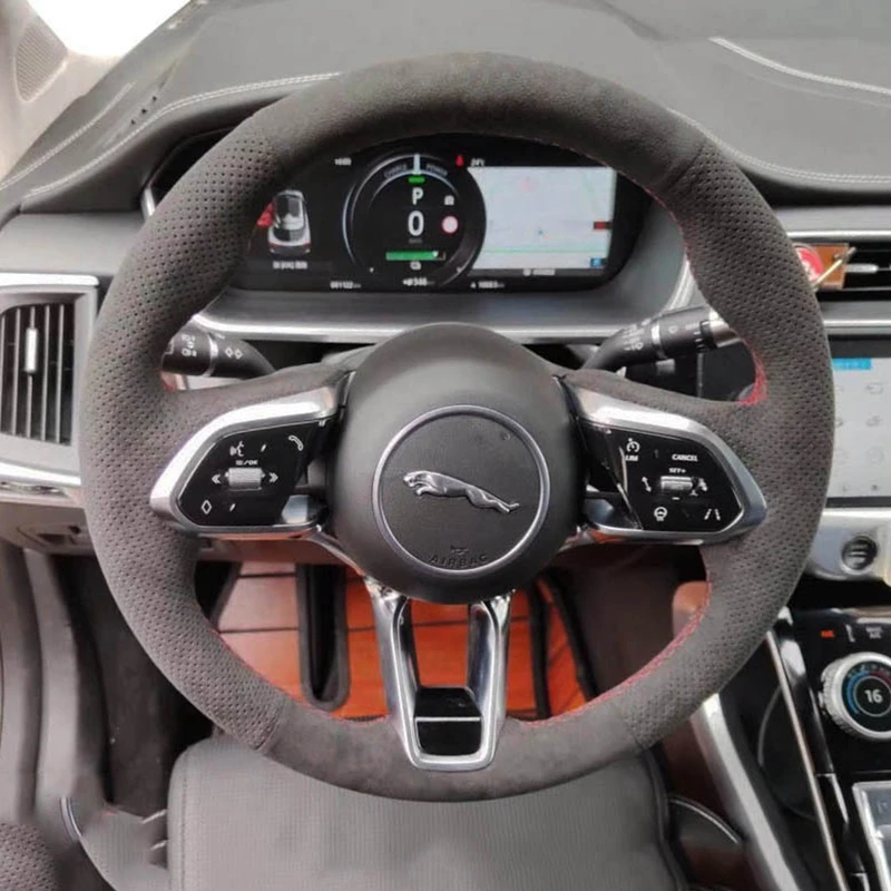 

Замшевая кожа для Jaguar XF XJL XE чехол рулевого колеса автомобиля, оболочка для рулевого колеса, автомобильные аксессуары