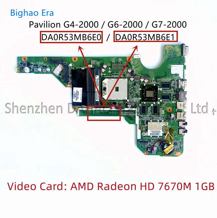 

DA0R53MB6E1, DA0R53MB6E0, для HP, искусственная кожа, материнская плата для ноутбука с HD7670M GPU 683030-001 683030-501, 100% рабочий