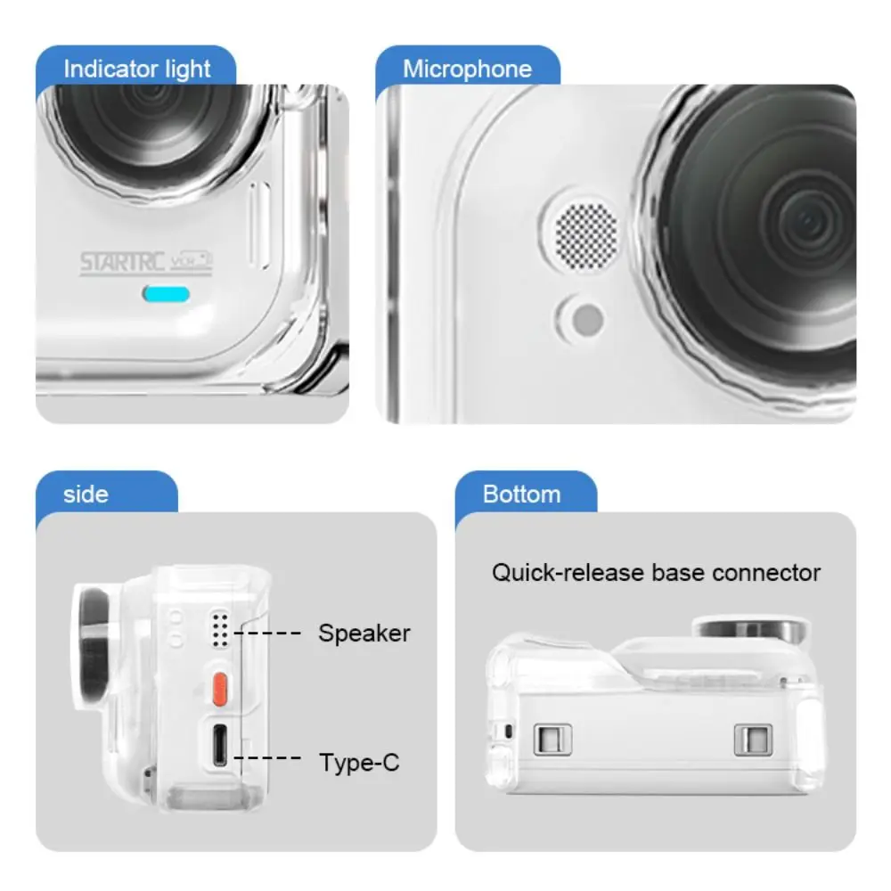 TPU Clear Protective Case Transparent Scratch-proof Body Cover Full Coverage With Anti-lost Rope Lens Cap for Insta360 Go Ultra