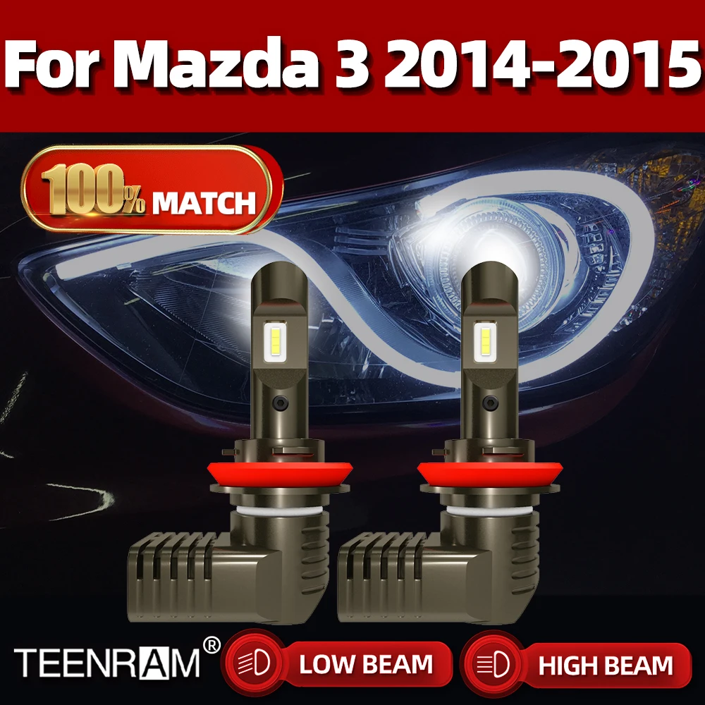 

H11 Canbus Led Headlights Bulbs 240W 40000LM Car Light Bulbs 12V 6000K White Turbo Auto Headlamps For Mazda 3 2014 2015