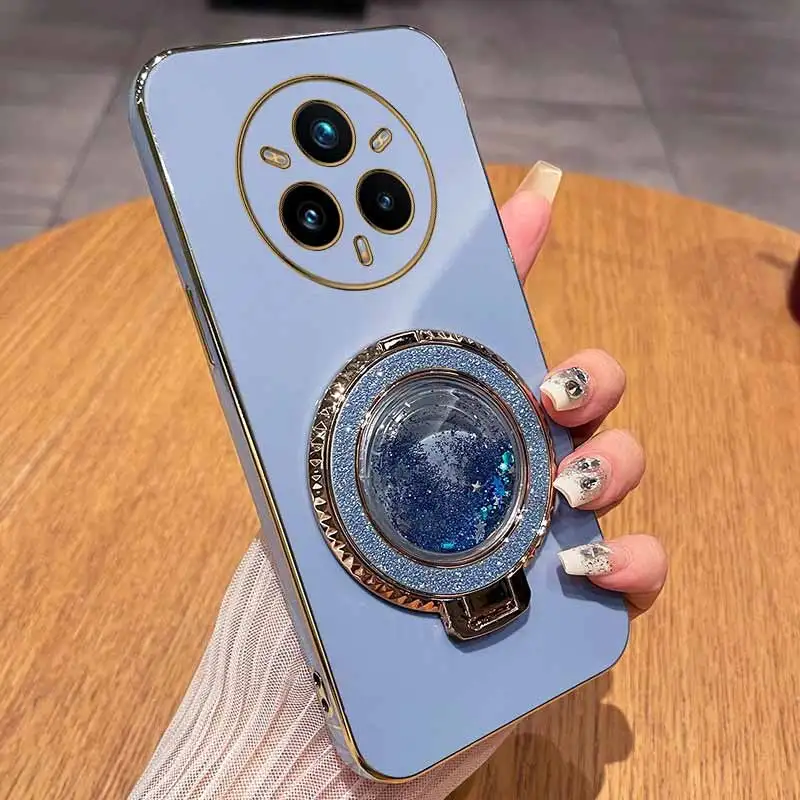 Elegant Circular Support Plated Phone Case Cover