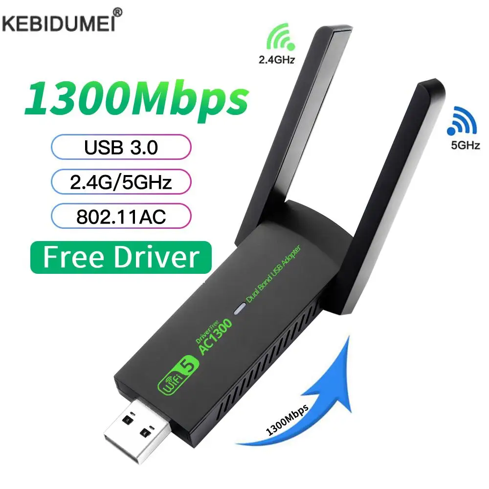

USB 3.0 Wi-Fi адаптер 1300 Мбит/с, 2,4 ГГц, 5 ГГц