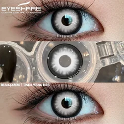 EYESHARE Cosplay Color Contact Lenses - Anime - Inspired White & Red Eye Lenses (HD53 - BLACK)