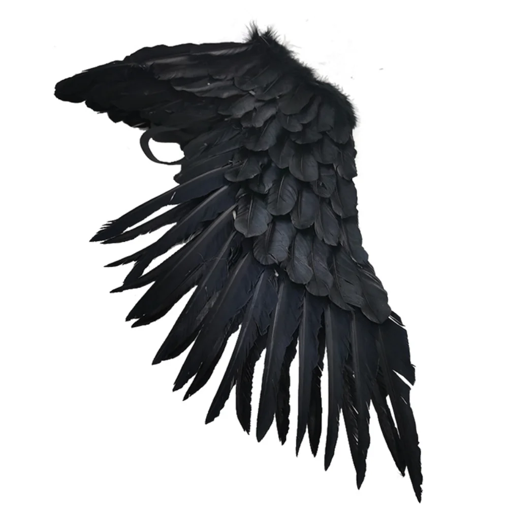 Hochwertige, leichte Engelsflügel, faltbar, realistisch, schwarze Teufelsflügel, Unisex, Cosplay-Zubehör – Detail 7