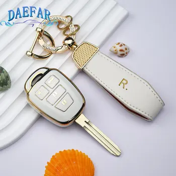2/3/4 버튼 TPU 자동차 키 케이스 Fob 셸, 도요타 아쿠아 Ractis Vitz RAV4 HiAce 랜드 크루저 2010-2019 커버 홀더 키 체인