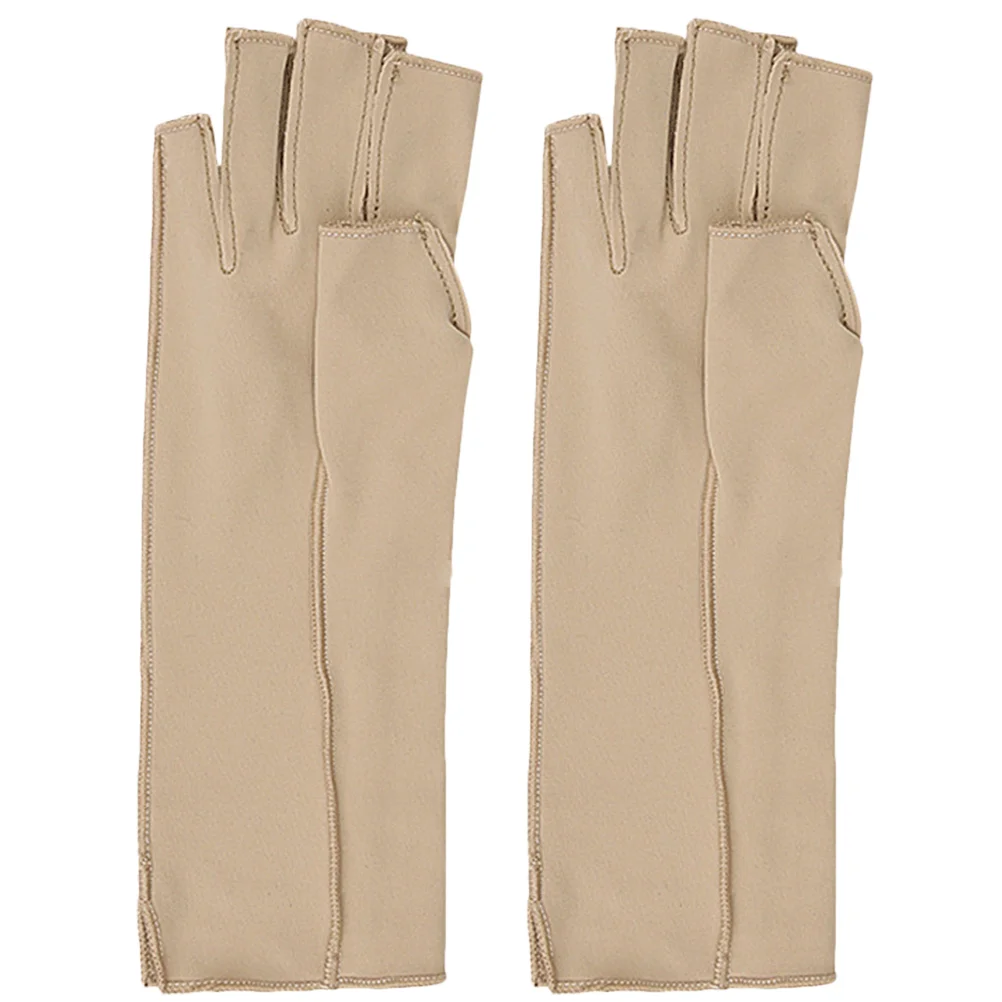 

Sports Pressure Gloves High Elastic Wrist Fit Half Finger Protective (Yellow)s Fingerless for Women