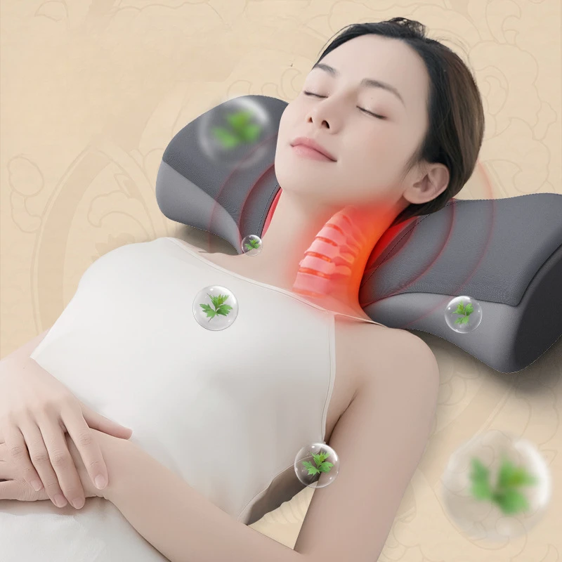

Heating Vibrating Neck Massage Pillow Relax Cervical Shoulder Neck Neck Massager Pain Relief Assist Sleep