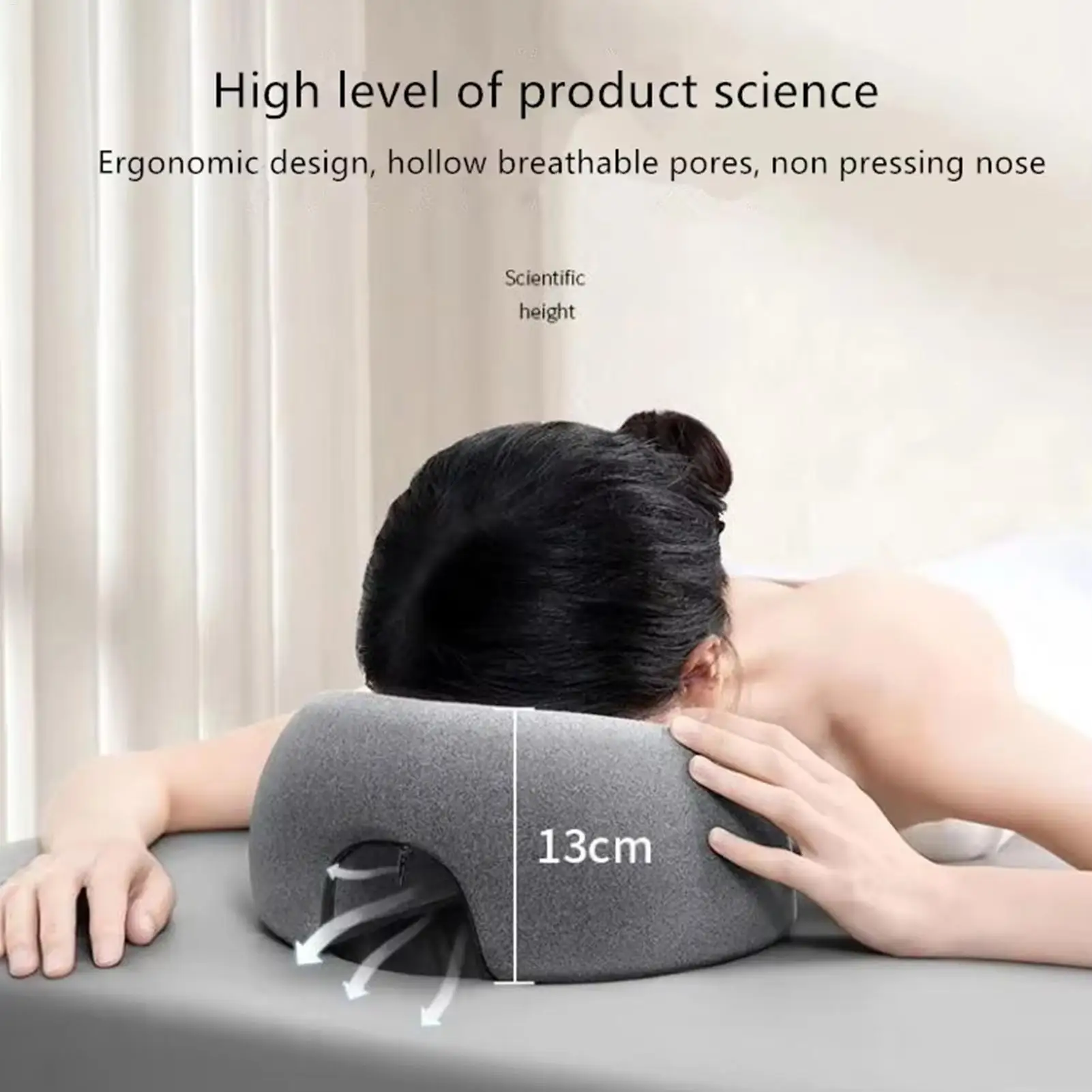 ComfortPlus Ergonomic Memory Foam Face Down Pillow for Home and Salon Relaxation
