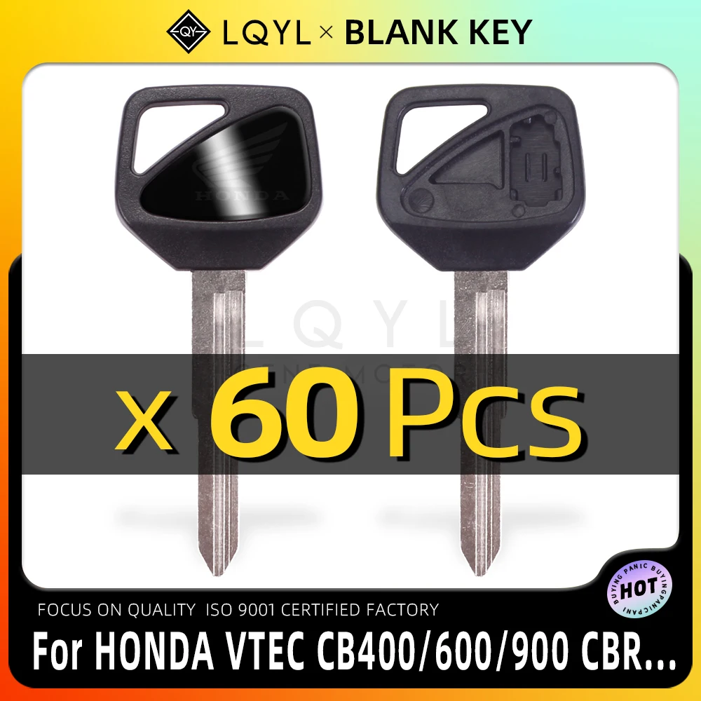 60Pcs Blank Key Motorcycle Replace Uncut Keys For Honda CBR600RR F5 CB400 VTEC 1 2 3 4 Th CB1300 Hornet 600 CBR 900 929 954 1000