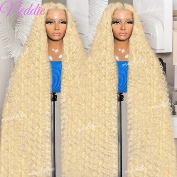 13x6 HD 613 Honey Blonde Deep Wave Lace Frontal Wigs 30 Inch Transparent Brazilian 13x4 Curly Colored Lace Front Human Hair Wigs 1