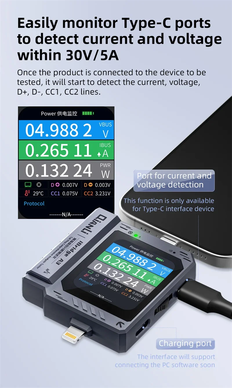 iBridge A3 phone tail plug analysis detector with built-in power supply for Appl