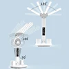 3in1 Multifunction Table Lamp LED Four-headed Folding With Fan Calendar Clock USB Rechargeable Desk light 3 color Reading Lamp 6