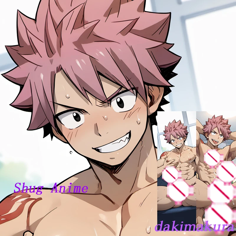 Dakimakura Anime Natsu Dragneel Fairy futa Double-sided Print Life-size Body Pillow Cover Bedding Gifts