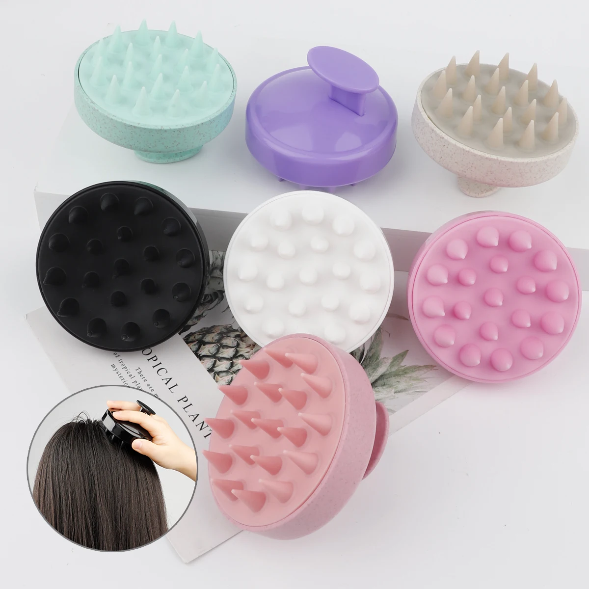 Scalp Massage Comb 1pc ilicone Shampoo Brush Head Scalp Massage Comb Hair Washing Comb Body Massage Brush Bath Shower Salon Hairdressing Tool