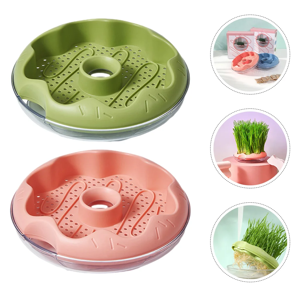 

2pcs Practical Cat Plants Box Convenient Planting Box Household Cat Grass Box Nursery Box