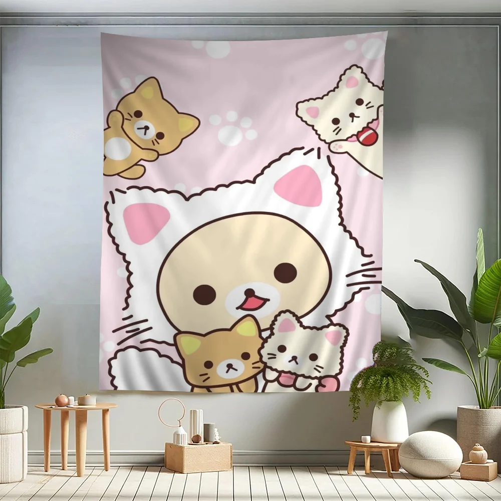 Cute Cartoon R-Rilakkuma Hippie Wall Hanging Tapestries Bohemian Wall Tapestries Mandala INS Home Decor tapestry decor