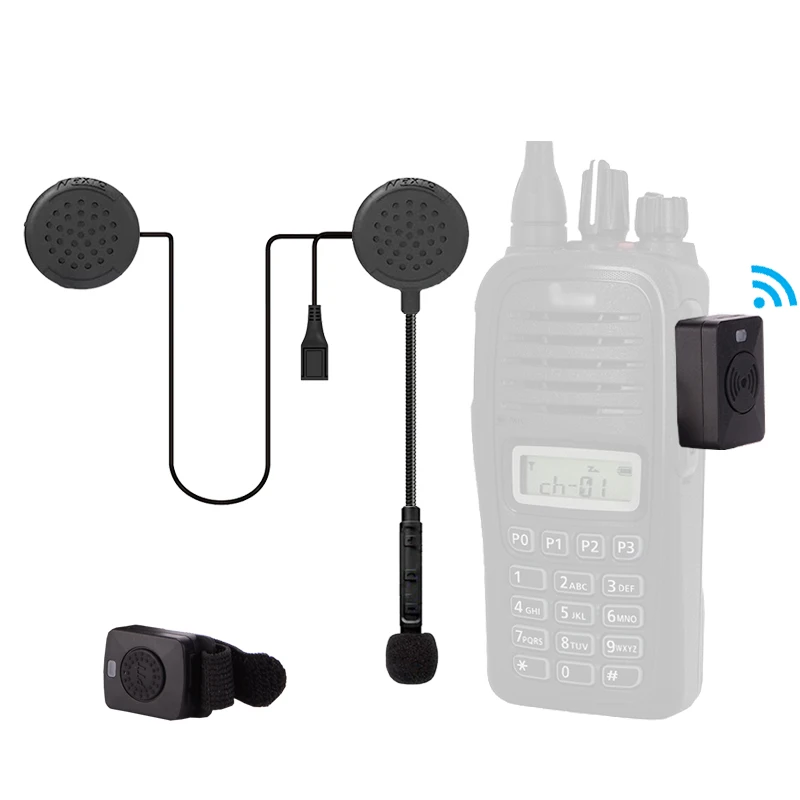 Walkie Talkie Hands-free Helmet Bluetooth Headset Wireless BT Headphones Earpiece For Icom VERTEX Motorcycle Locomotive Earphone