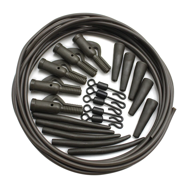 5 sets Carp Fishing Accessories Set Helicopter Rig Tubing Sleeves Tail Rubber Chod Rig Bead Chod Roling Swivel Clips Kit fishing accessories