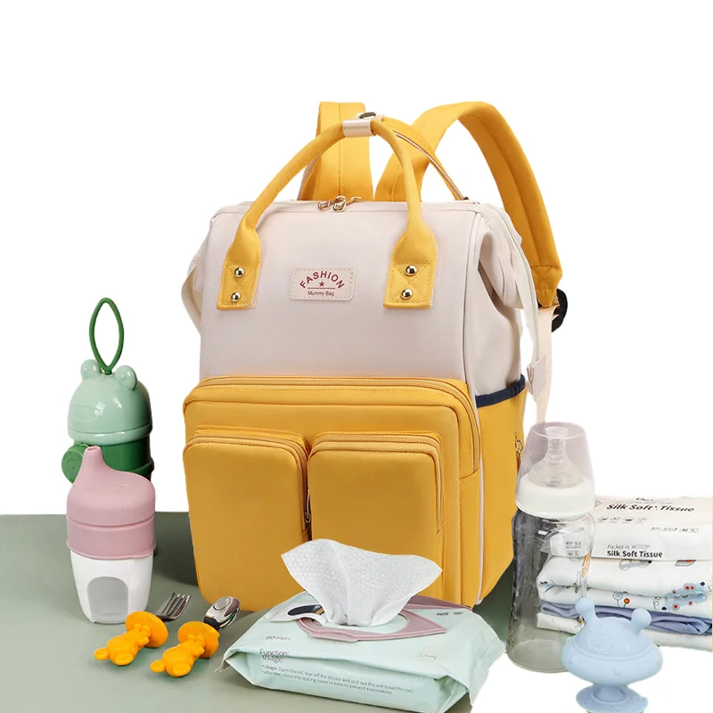 

New Fashion Diaper Bags Large Capacity Anti Splashing Double Shoulder Mommy Bag Portable Multifunctional Baby Supplies Bag