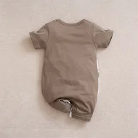 Baby Boy Girl Newborn Casual Cute Cartoon Whale Fake Two Pieces Of Baby Jumpsuit Cotton Summer Short Sleeved Jumpsuit 2