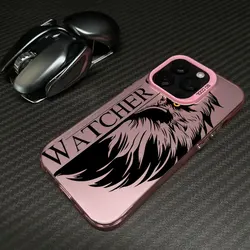 Majestic Wildlife Series Phone Case - Wolf, Eagle, and Tiger Design - iPhone 15 Plus (Pink - YYDSG2568)