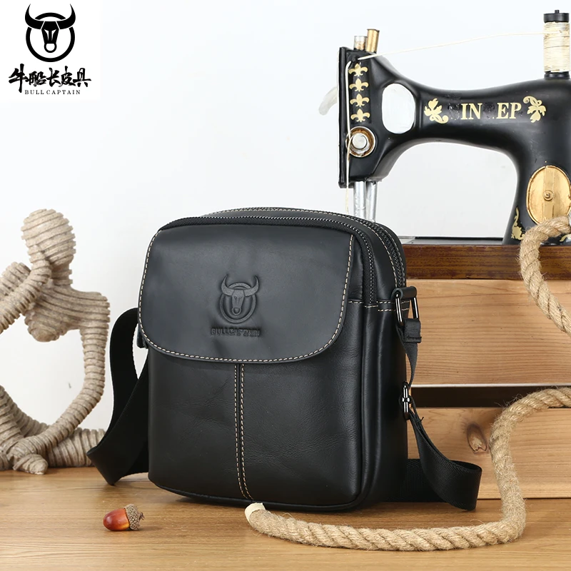 BULLCAPTAIN حقيبة ساعي جلدية للرجال، حقيبة كتف عمل...