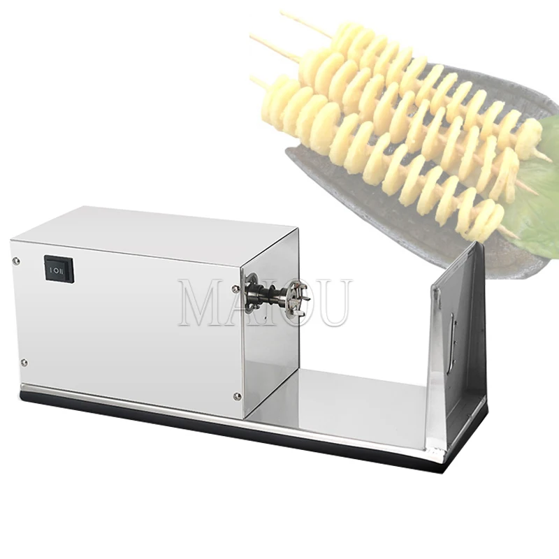 Rebanador Elettico En Espiral Para Patatas Fritas, Maquina De Torre De Patatas Eficiente, Palo De Ajuste