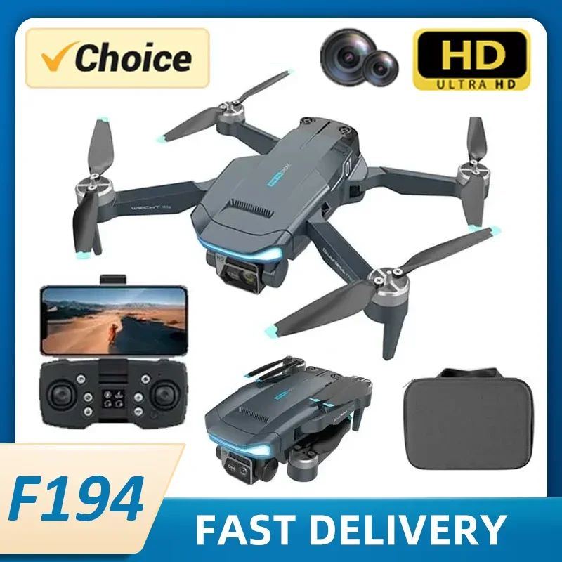 F194 드론 GPS 포지셔닝 4K 초광각 멀티 배터리 범위, 브러시리스 광학 흐름 장애물 회피 듀얼 카메라