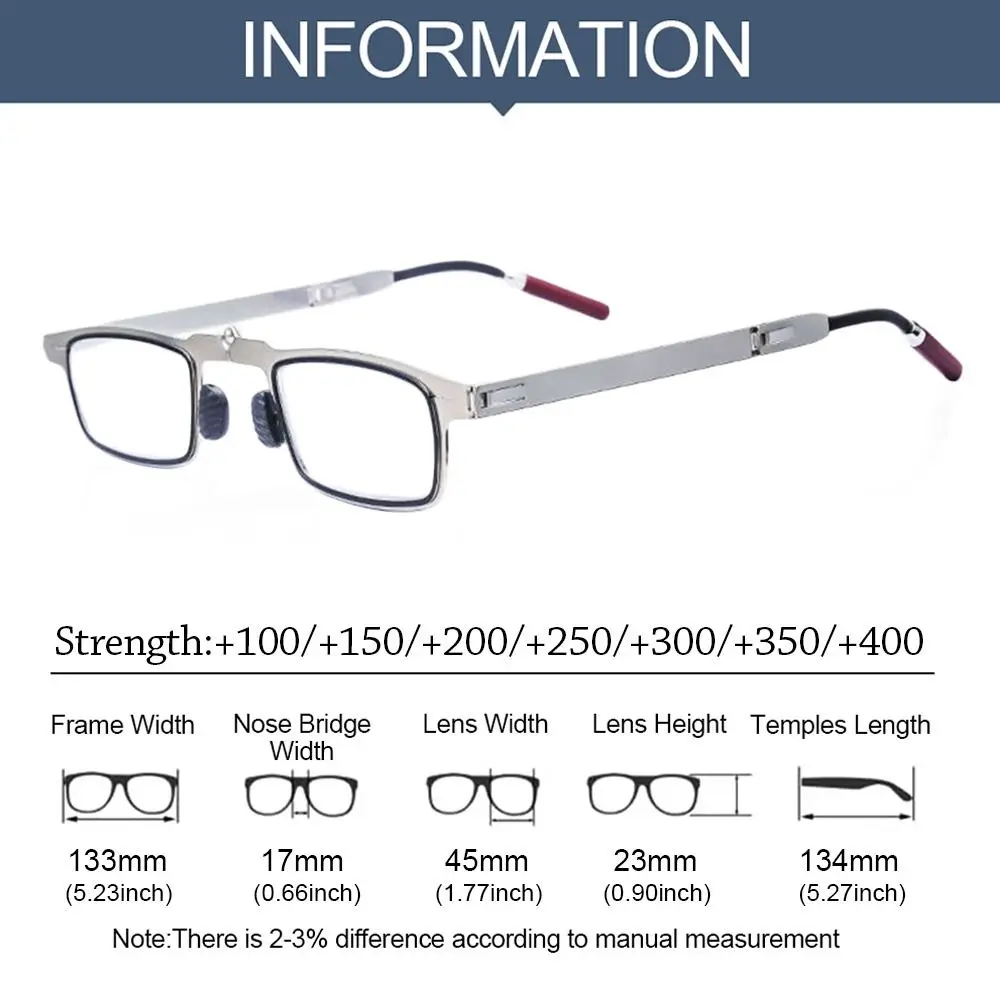 Blue Ray Blocking Anti-Blue Light Reading Glasses Mobile Phone Holder Eye Protection Hyperopia Glasses Portable Metal