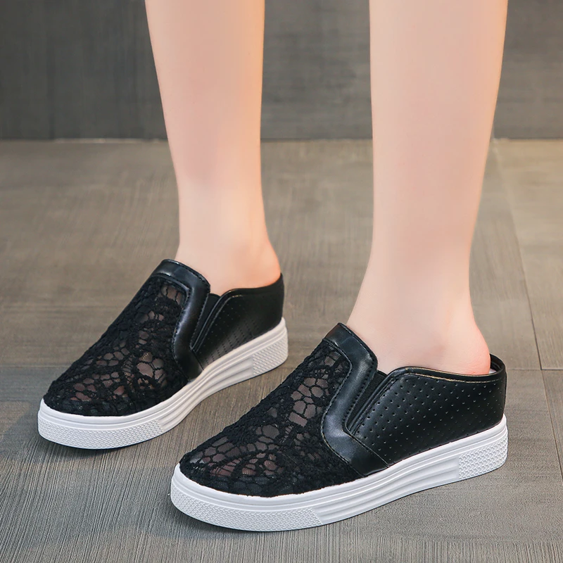 

Туфли женские без задника, босоножки на платформе, повседневные холщовые туфли, шлепанцы, танкетка, лето 2024