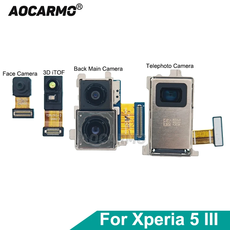 Aocarmo Per Sony Xperia 5 Iii / X5Iii 5G Mark3 Xq-Bq72 Front Face Selfie Back Ultra Wide Main Telephoto Zoom Camera Flex Cable