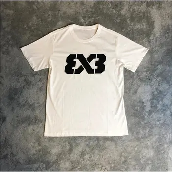 T-shirt da basket da uomo, abbigliamento sportivo traspirante con design EX, abbigliamento per allenamento di tiro 3x3, streetwear elegante per tutte le stagioni