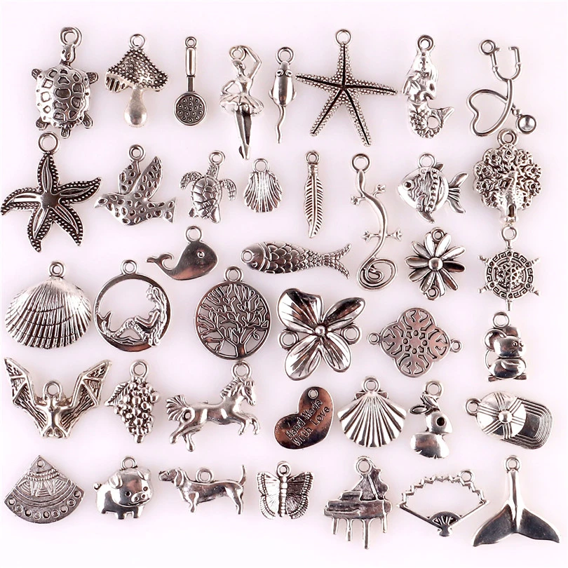 40pcs Mix Silver Color Animal Whale Carp Shell Bat Turtle Stethoscope  Mermaid Charms Pendant For Jewelry Making Diy Accessories - Charms -  AliExpress
