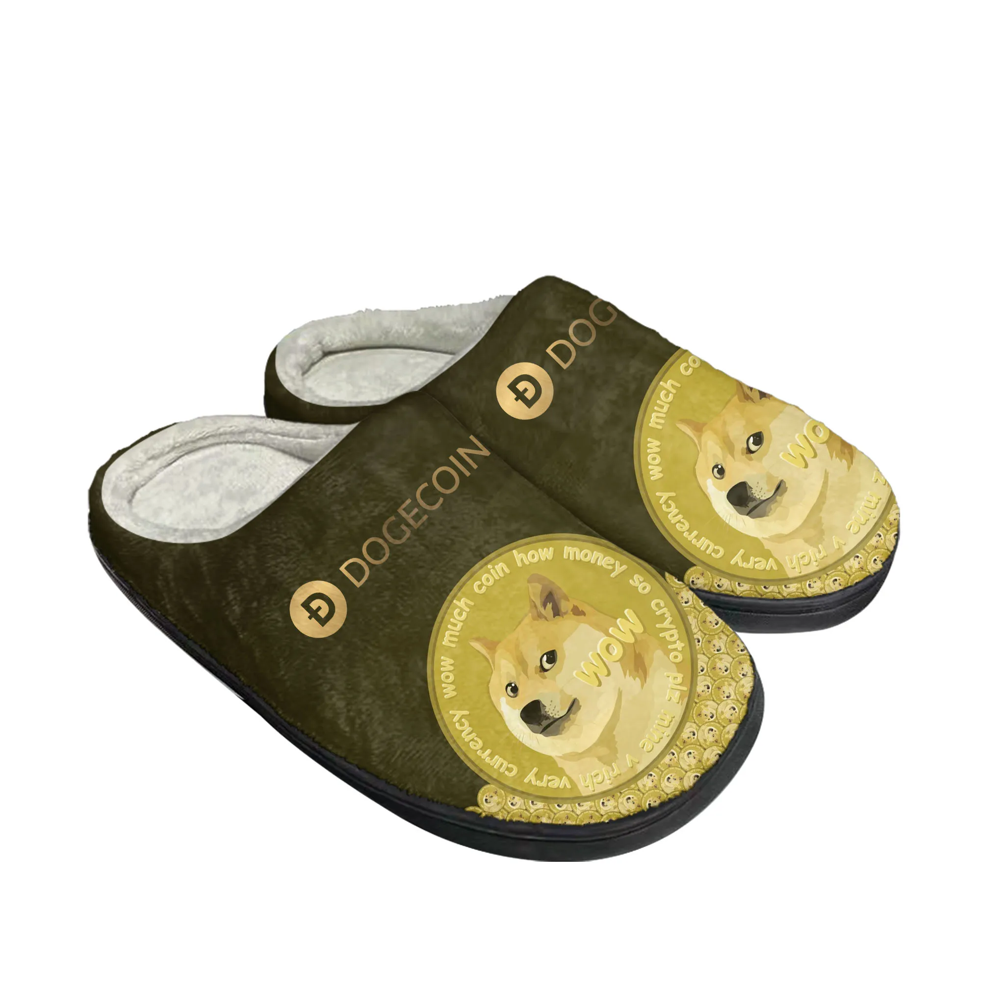 

Dogecoin криптовалюта собака монета дома хлопок Пользовательские тапочки мужские женские сандалии плюшевая Повседневная сохраняющая тепло обувь термальные Тапочки