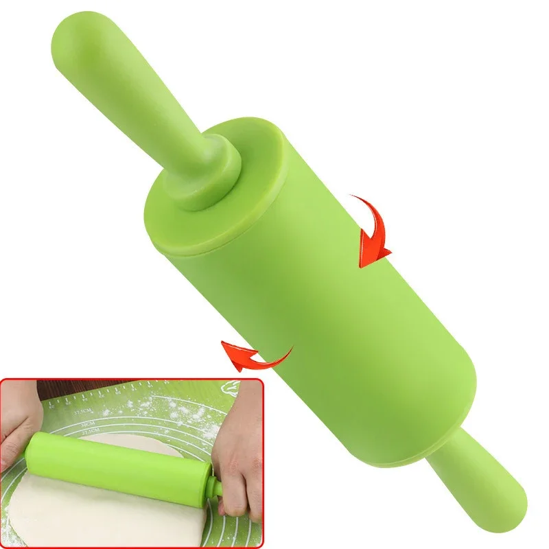 32/30/43cm Silicone Rolling Pin Non-Stick Pastry Dough Flour Roller Fondant Cake Noodles Dumpling Roller for Kitchen Baking Tool