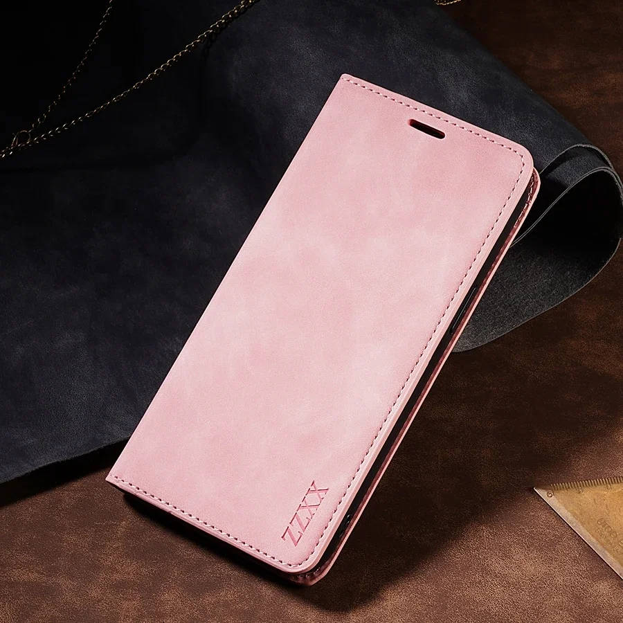 Luxury Magnetic Flip Wallet Case with Card Slot - Leather Design