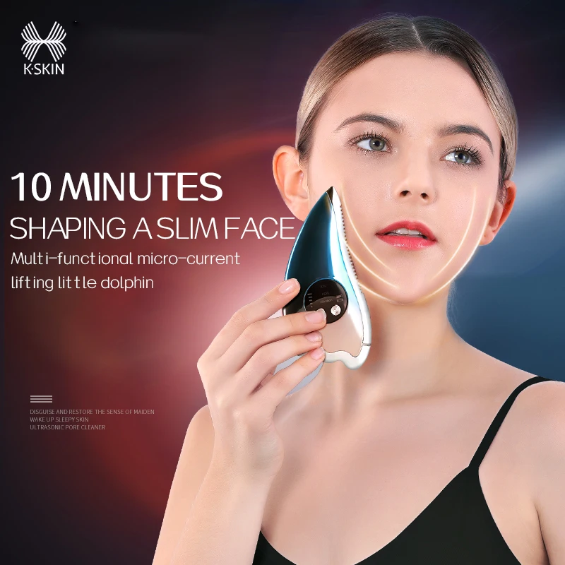 K-SKIN Electric Facial Scraping Massager Board Facial Lymphatic Drainage Massager Machine Lifts Tightens Face Slimming Massager