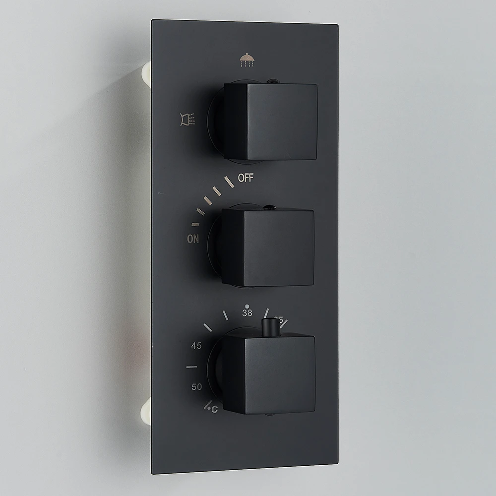 Brushed Gold Thermostatic Shower Mixer Valve Brass 3-ways Mixer Valve Thermostate Control Wall Concealed Shower thermostatic mixing valve