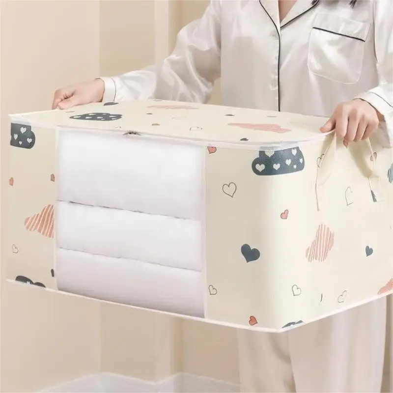 Dustproof Large Capacity Storage Bag, Quilt & Clothes Organizer With Zipper And Handles For Closet 3