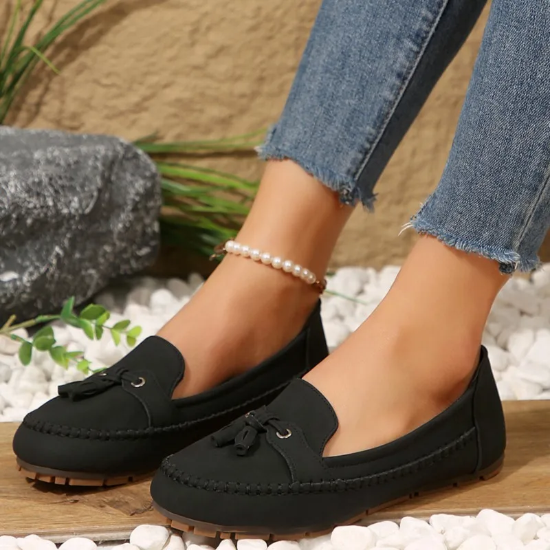 ladies black dress flats Journee Women's Minnah Knit Dress Flats, Black 8