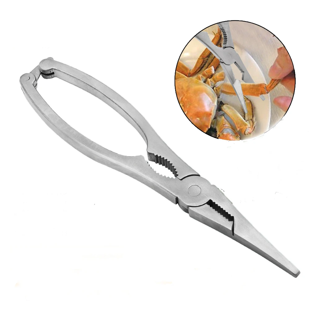 

1Piece Stainless Steel Seafood Tools Crab Stripping Pincers Kitchen Specific Crab Shrimp Peeling Clamp Pliers Clip