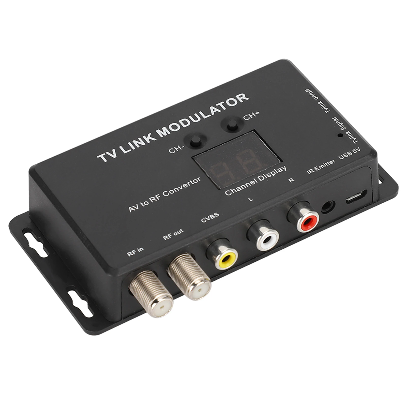 TM70 UHF TV LINK Modulator AV to RF Converter IR Extender Channel Display USB 5V