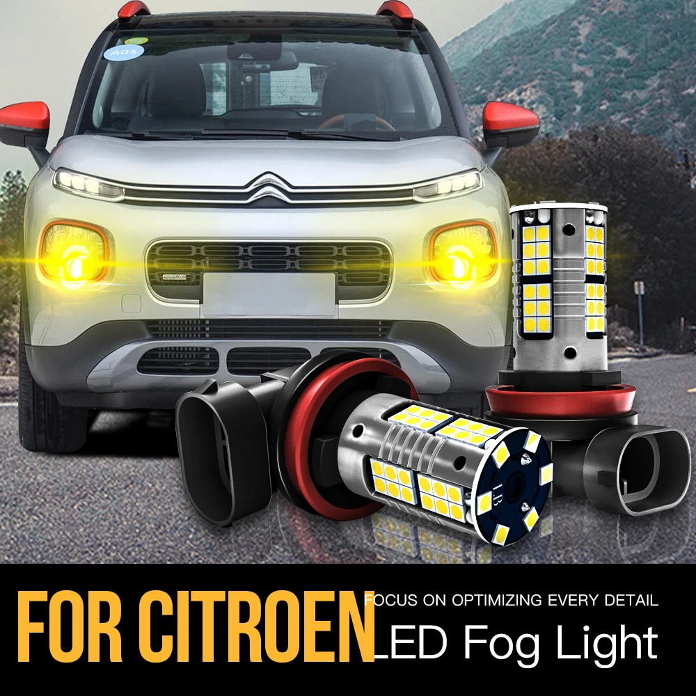 

2pcs H8 H11 Canbus No Error LED Fog Light Blub Lamp For Citroen Berlingo C1 C3 C5 Aircross C6 C4 Coupe Picasso 1 2 DS4 DS5