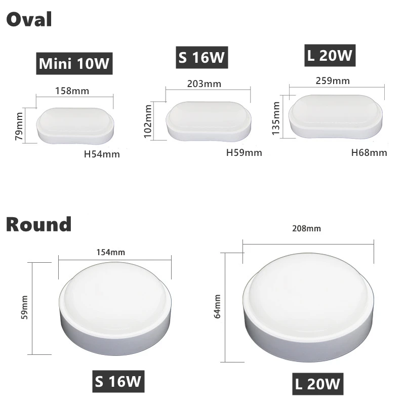 16W 20W Outdoor LED Wall Lamp Garden Porch Surface Mounted Oval Sconce Lighting Bathroom Moistureproof Ceiling Light 110V 220V wall light,outdoor porch light